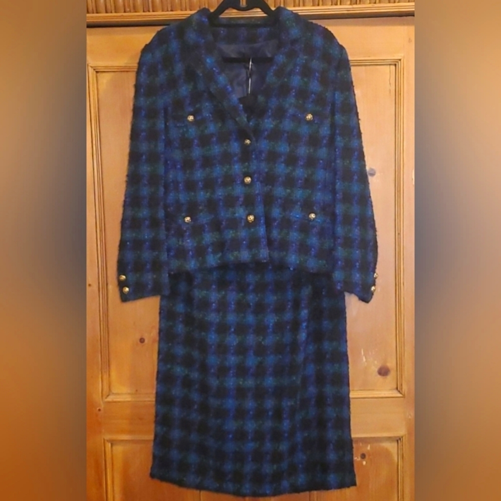 Coco Caline tweed skirt suit